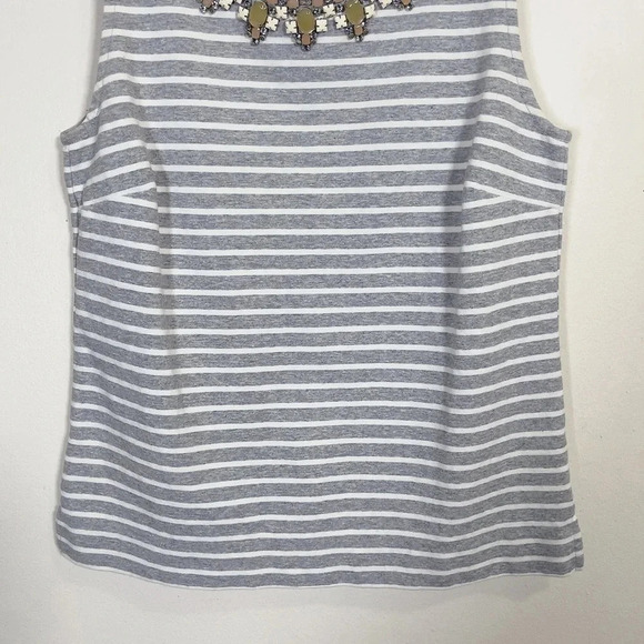 J.Crew Sleeveless Embellished Striped Top - Picture 3 of 11
